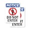 Signmission Do Not Enter Sign, Vinyl Decal, 7in W x 10in L, 2PK OS-2PACK-NS-D-710-V-11219 - alternate 1